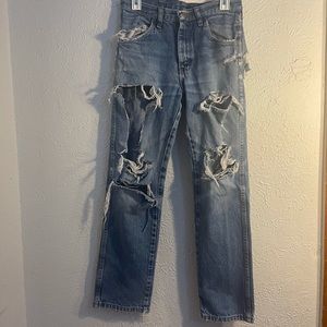 SOLD-Vintage Rustler Distressed Denim Jeans